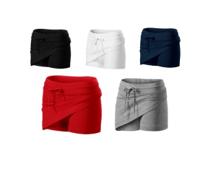 Imagine fusta sport dama si varietatea culorilor disponibile gri, rosu, negru, alb, albastru