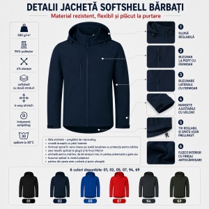 Geacă Bărbați tip Jachetă Softshell cu Glugă, Elastică și Modernă – Trail 548 - Img 2