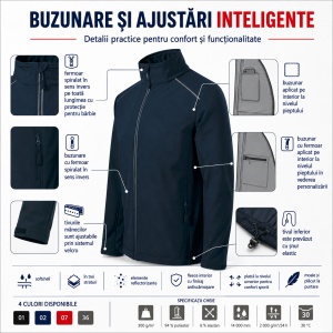 Geacă Bărbați tip Jachetă Softshell fără Glugă, Impermeabilă și Elastică – Valley 536 - Img 6