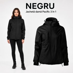 Geacă Damă tip Jachetă 3 în 1 Impermeabilă cu Glugă și Fleece Detașabil – Pacific 534 - Img 12
