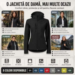 Geacă Damă tip Jachetă Softshell cu Glugă Detașabilă, Impermeabilă și Elastică – Performance 521 - Img 5