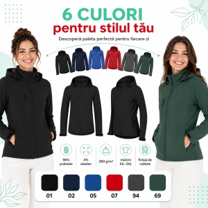 Geacă Damă tip Jachetă Softshell cu Glugă, Elastică și Călduroasă – Trail 549 - Img 7