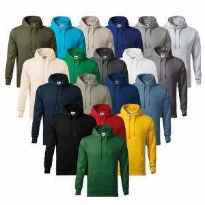 Imagine de prezentare pentru hanorac barbati, buzunare tip marsupiu cu gluga si culorile disponibile galben, turcoaz, negru, alb, albastru, rosu, verde