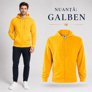 Hanorac Bărbați cu Fermoar și Glugă Malfini 410 Trendy Zipper – 300 g/m² - Img 13