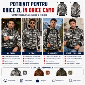 Hanorac Camuflaj Bărbați Malfini cu Glugă – tip Vânătoare și Activități Outdoor - Img 6