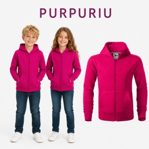 Hanorac Copii Băiat sau Fată cu Fermoar și Glugă – 65% Bumbac, Interior Pieptănat, 300 g/m² | 6–12 Ani - Img 16