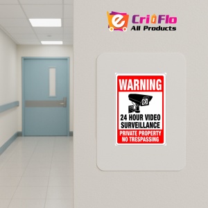 Indicator 24 Hour Video Surveillance Sign, Sticker autocolant - Img 4