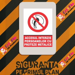 Indicator Accesul interzis persoanelor cu proteze metalice, Sticker autocolant - Img 3