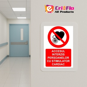 Indicator Accesul interzis persoanelor cu stimulator cardiac indicator de interzicere, Sticker autocolant - Img 5