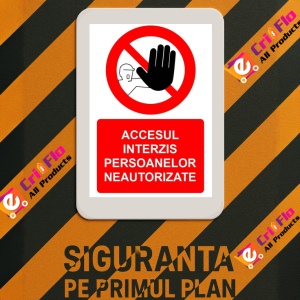 Indicator Accesul interzis persoanelor neautorizate indicator de interzicere 1, Sticker autocolant - Img 3