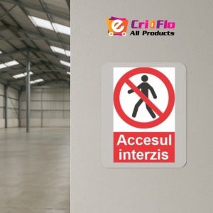 Indicator accesul interzis pietonilor indicatoare protectia muncii, Sticker autocolant - Img 4