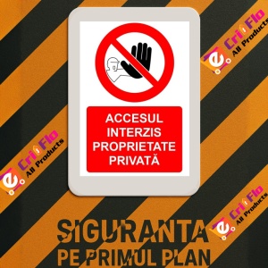 Indicator Accesul interzis proprietate privata indicator de interzicere, Sticker autocolant - Img 3