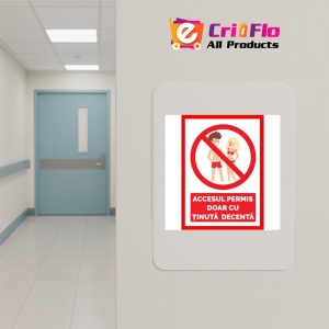 Indicator Accesul permis doar cu tinuta decenta, Sticker autocolant - Img 5