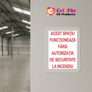 Indicator Acest spatiu functioneaza fara autorizatia de securitate la incendiu, Sticker autocolant - Img 4