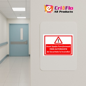 Indicator Acest spatiu functioneaza fara autorizatie de securitate la incendiu v2, Sticker autocolant - Img 4