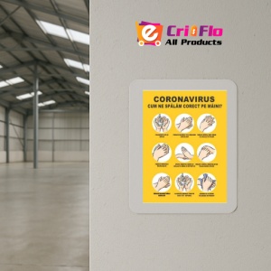 Indicator Afis masuri covid spalat corect maini, Sticker autocolant - Img 4