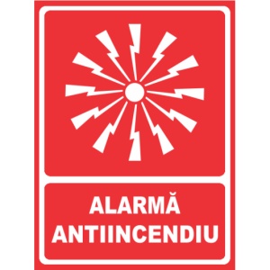 Indicator Alarma antiiincendiu, Sticker autocolant