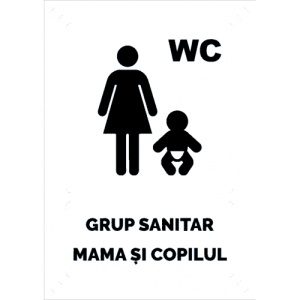 Indicator Alb grup sanitar mama si copilul, Sticker autocolant