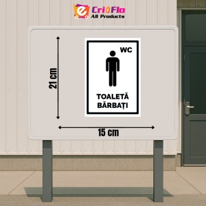 Indicator Alb pentru wc toaleta barbati, Sticker autocolant - Img 2