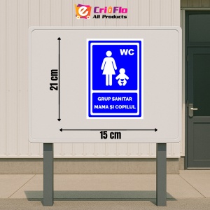Indicator Albastru pentru grup sanitar mama si copilul, Sticker autocolant - Img 2