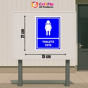Indicator Albastru pentru toaleta fete, Sticker autocolant - Img 2