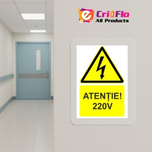 Indicator Atentie 230 V indicator de avertizare, Sticker autocolant - Img 5