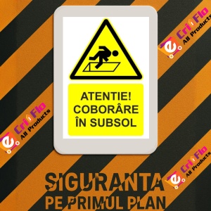 Indicator Atentie coborare in subsol indicator de avertizare, Sticker autocolant - Img 3