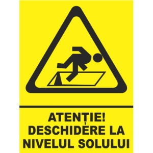 Indicator Atentie deschidere la nivelul solului, Sticker autocolant - Img 1
