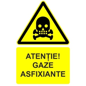 Indicator Atentie gaze asfixiante indicator de avertizare, Sticker autocolant