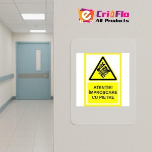 Indicator Atentie improscare cu pietre, Sticker autocolant - Img 5