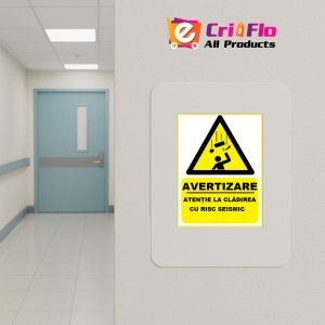 Indicator Atentie la cladirea cu risc seismic, Sticker autocolant - Img 5