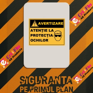 Indicator Atentie la protectia ochilor, Sticker autocolant - Img 3