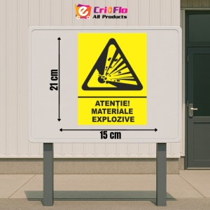 Indicator Atentie materiale explozive, Sticker autocolant - Img 2