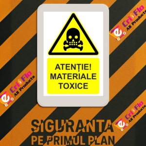Indicator Atentie materiale toxice indicator de avertizare, Sticker autocolant - Img 3