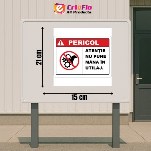 Indicator Atentie nu pune mana in utilaj, Sticker autocolant - Img 2