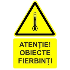 Indicator Atentie obiecte fierbinti indicator de avertizare, Sticker autocolant