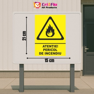 Indicator Atentie pericol de incendiu, Sticker autocolant - Img 2
