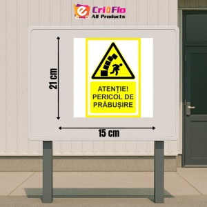 Indicator Atentie pericol de prabusire, Sticker autocolant - Img 2