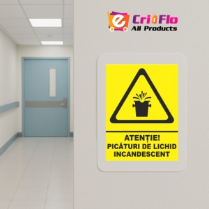 Indicator Atentie picaturi de lichid incandescent, Sticker autocolant - Img 5