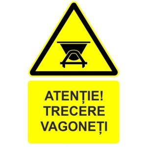 Indicator Atentie trecere vagoneti indicator de avertizare, Sticker autocolant