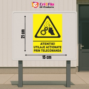 Indicator Atentie utilaje actionate prin telecomanda, Sticker autocolant - Img 2