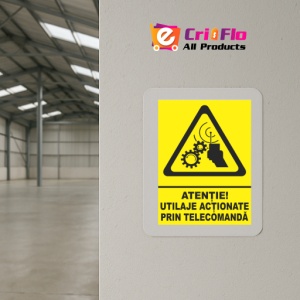 Indicator Atentie utilaje actionate prin telecomanda, Sticker autocolant - Img 4