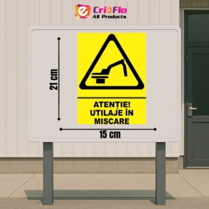 Indicator Atentie utilaje in miscare, Sticker autocolant - Img 2