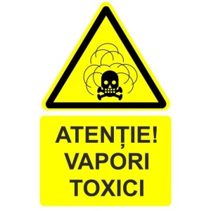 Indicator Atentie vapori toxici indicator de avertizare, Sticker autocolant - Img 1