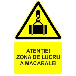 Indicator Atentie zona de lucru a macaralei indicator de avertizare, Sticker autocolant