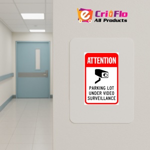 Indicator Attention Parking Lot Under Video Surveillance Sign, Sticker autocolant - Img 5