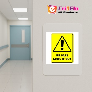 Indicator Be Safe Lock It Out Sign, Sticker autocolant - Img 5