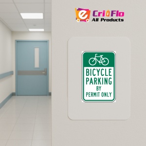 Indicator Bicycle Parking By Permit Only Sign, Sticker autocolant - Img 5