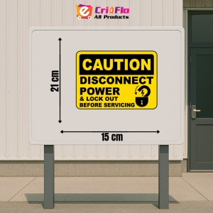 Indicator Caution Disconnect Power Sign, Sticker autocolant - Img 2