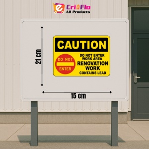 Indicator Caution Do Not Enter Work Area Renovation Sign, Sticker autocolant - Img 2